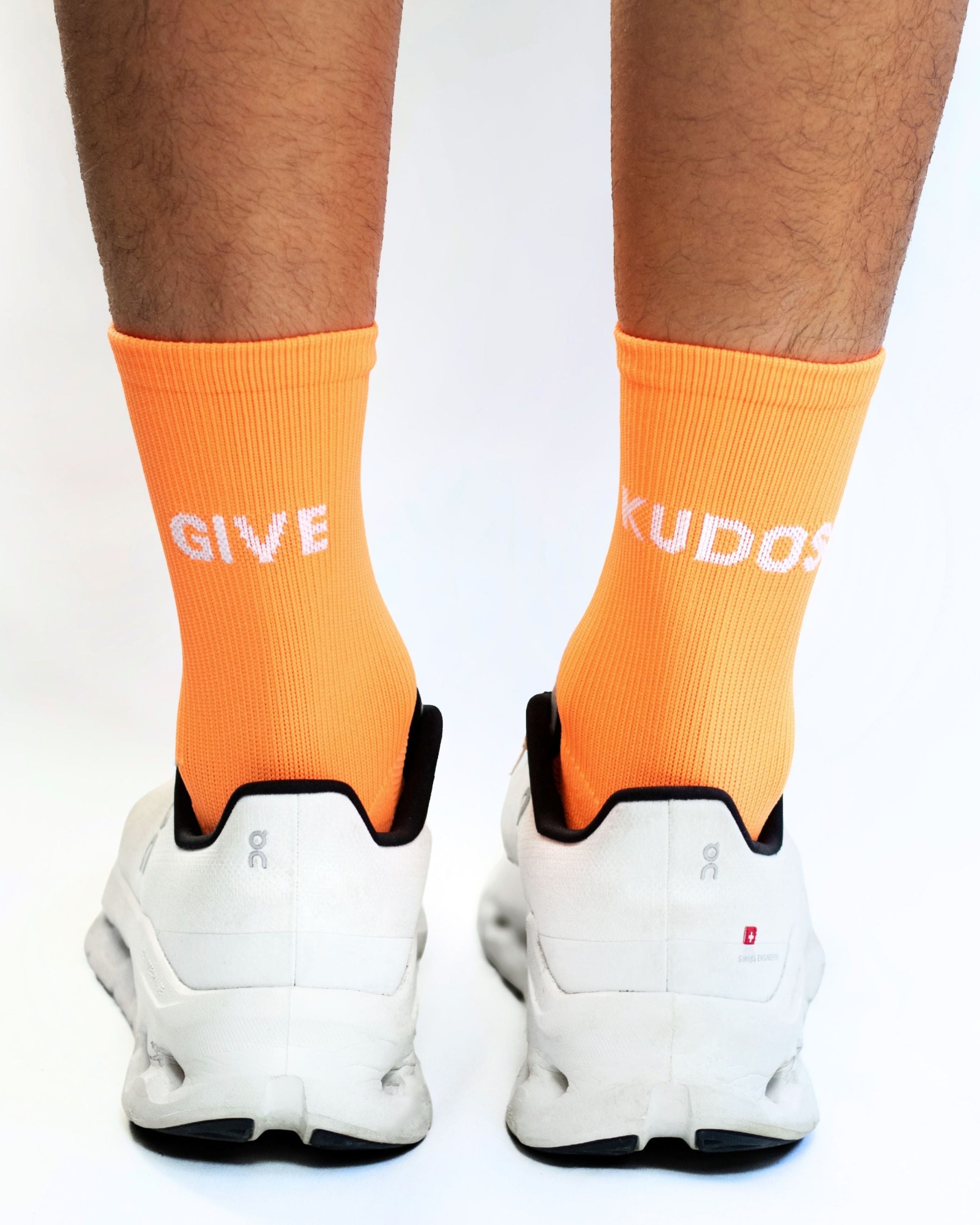 ‘Give Kudos’ Orange Running Socks