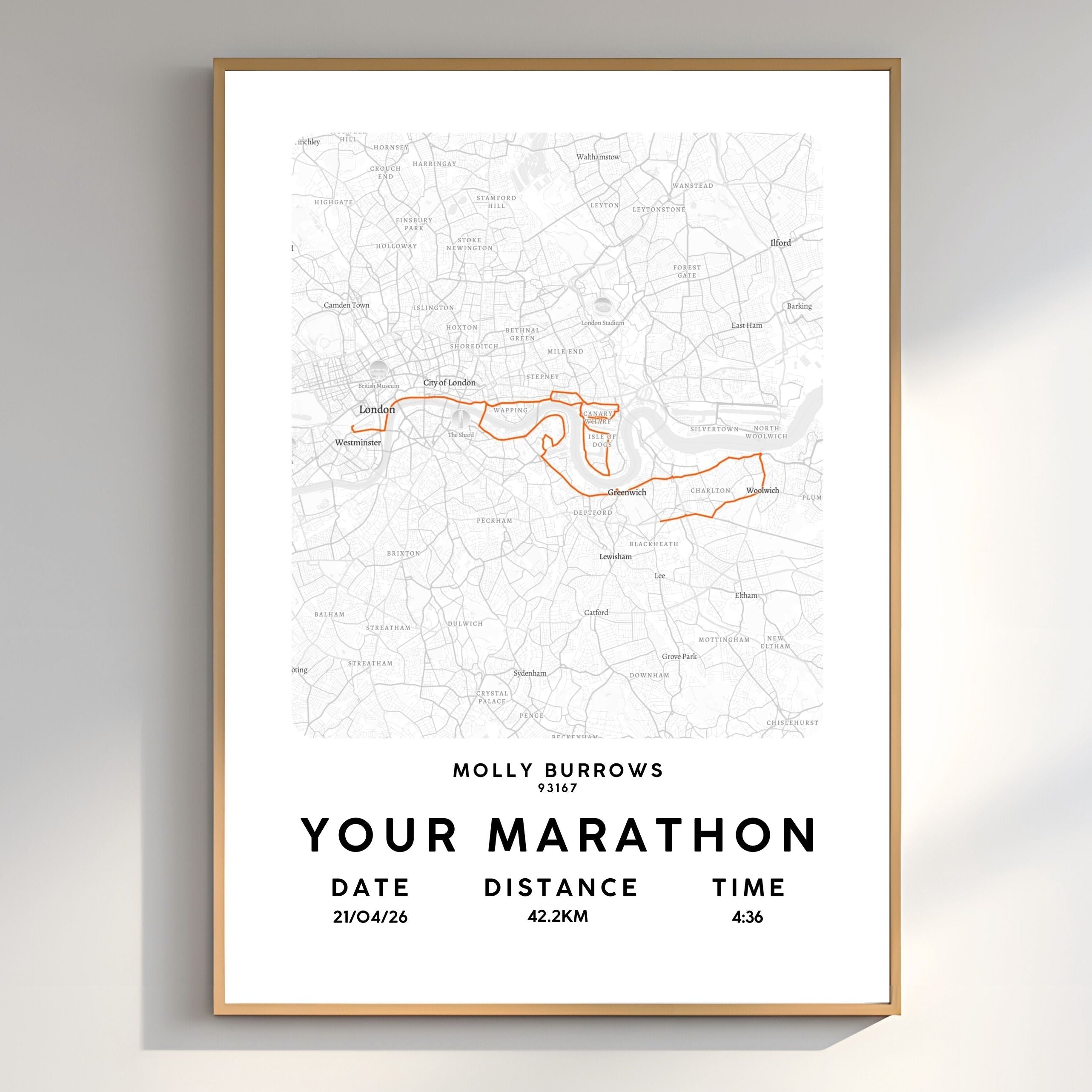 Personalised Marathon Print - Minimalist